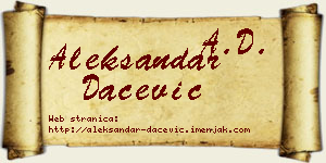 Aleksandar Dačević vizit kartica